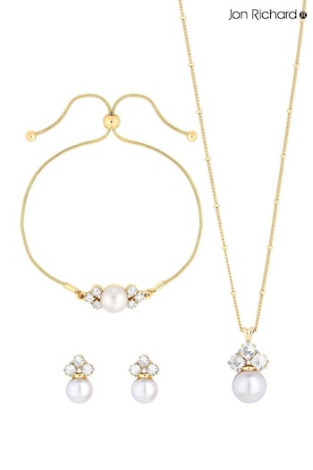 Jon Richard Gold Tone Pearl Trio Set (N52784) | £30