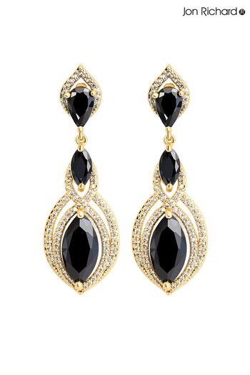 Jon Richard Gold Tone Cubic Zirconia and Marquisse Statement Earrings (N52793) | £25