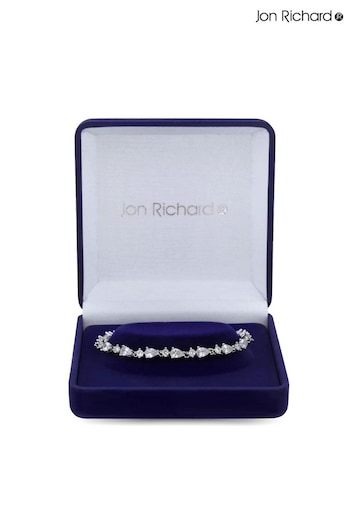 Jon Richard Silver Tone Rhodium Plated Cubic Zirconia Gift Boxed Bracelet (N52879) | £40