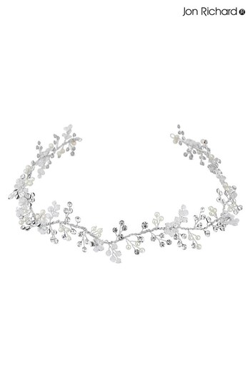 Jon Richard Silver Tone Plated Lydia Statement Pearl And Crystal Gift Pouch Hair Vine (N52891) | £55