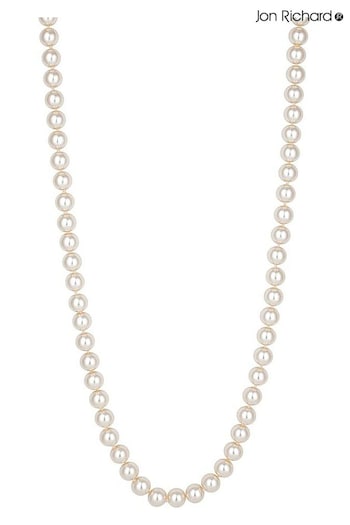 Jon Richard Cream 24 inch Pearl Gold Clasped Necklace (N52921) | £25