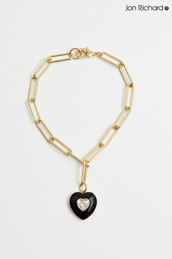 Jon Richard Silver Tone Recycled Enamel Heart Bracelet (N52937) | £25
