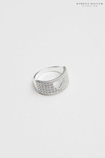 Simply Silver Silver Tone Cut Out Heart Ring (N52938) | £50