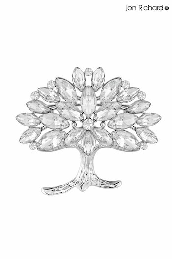 Jon Richard Silver Tone Crystal Cubic Zirconia Tree Of Love Brooch (N52945) | £26