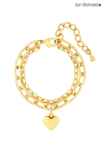 Jon Richard Gold Tone Polished Heart Bracelet (N52957) | £25