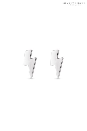 Simply Silver Silver Tone Polished Lightening Bolt Stud Earrings (N53004) | £12