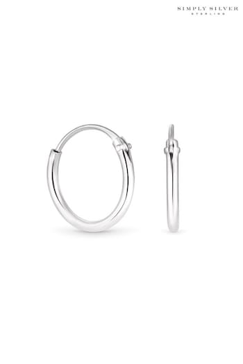 Simply Silver Silver Tone Polished Mini Sleeper Hoops Earrings (N53005) | £12