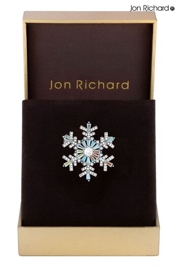 Jon Richard Silver Tone Aurora Borealis Snowflake Gift Boxed Brooch (N53006) | £22