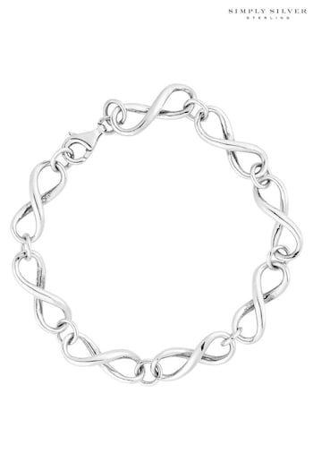 Simply Silver Silver Tone 925 Infinity Link Bracelet (N53048) | £65