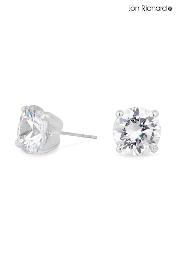 Jon Richard Silver Tone Round Cz Stud Earrings10mm (N53140) | £16