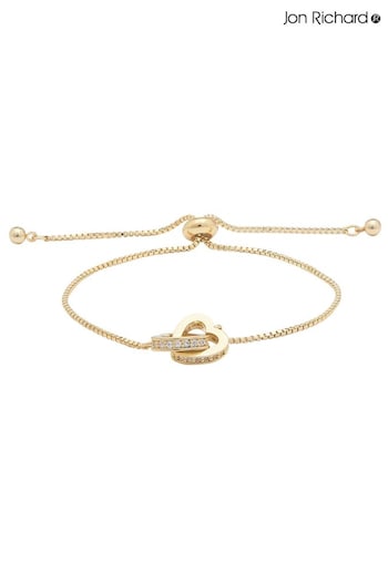 Jon Richard Gold Tone Interlink Heart Toggle Bracelet (N53159) | £20