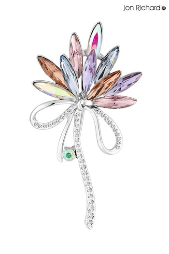 Jon Richard Silver Tone Pink Crystal Navette Decorative Brooch (N53180) | £26