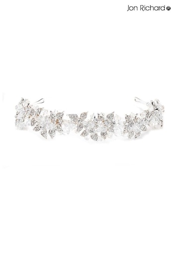 Jon Richard Silver Plated Emery Leaf And Bead Statement Gift Pouch Headband (N53184) | £75