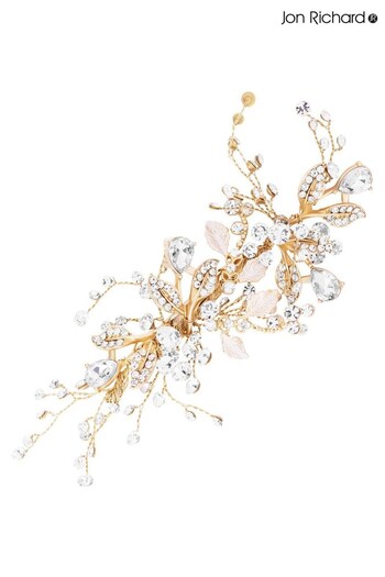 Jon Richard Gold Plated Harmony Leaf And Crystal Gift Pouch Sprig Clip (N53185) | £45