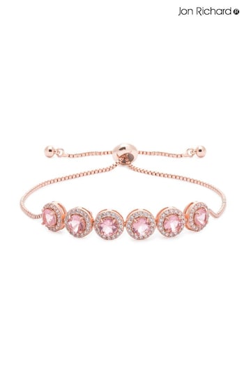 Jon Richard Rose Gold Plated Pink Pave Toggle Bracelet (N53224) | £26