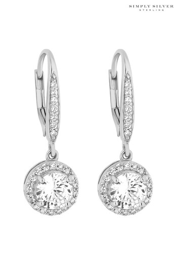 Simply Silver Sterling Silver Tone 925 White Cubic Zirconia Clara Drop Earrings (N53238) | £25