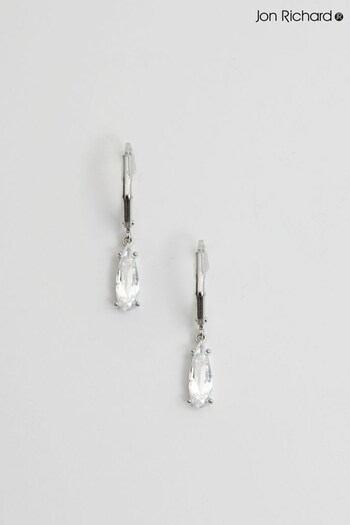Jon Richard Silver Tone Cubic Zirconia Teardrop Earrings (N53243) | £18