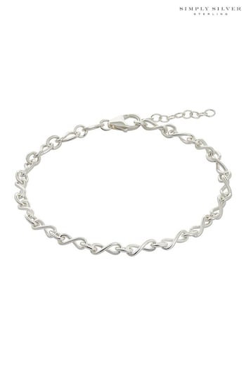 Simply Silver Sterling Silver Tone 925 Small Infinity Bracelet (N53279) | £35