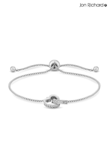 Jon Richard Silver Tone Crystal Heart Bracelet (N53293) | £26