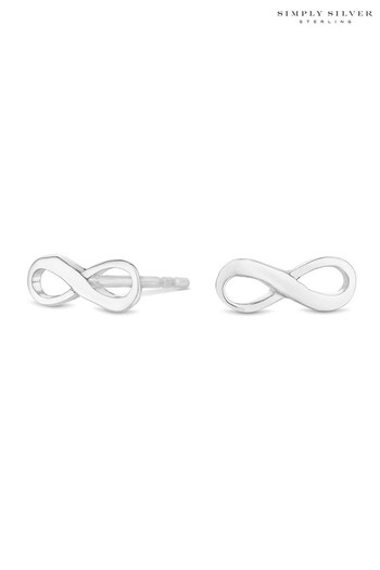 Simply Silver Sterling Silver Tone 925 Infinity Stud Earrings (N53304) | £14