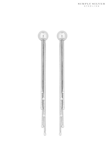 Simply Silver Sterling Silver Tone 925 Slinky Multi Strand Tassel Drop Earrings (N53332) | £26
