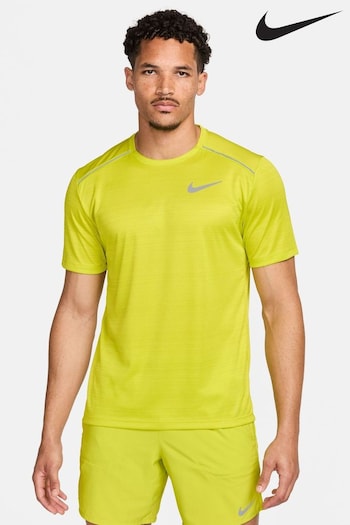 Nike Yellow Dri-FIT Miler Running T-Shirt (N53428) | £33