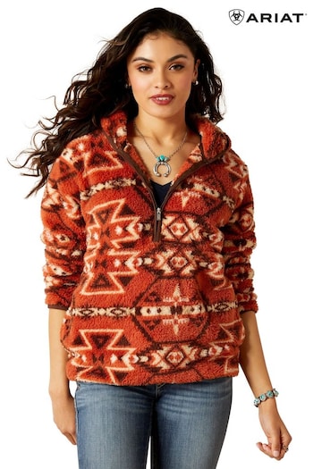 Ariat Red Real Berber Pullover Hoodies (N53450) | £65