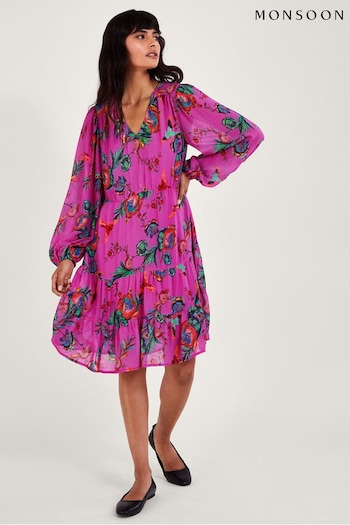 Monsoon Pink Jordann Tea Dress (N53496) | £80