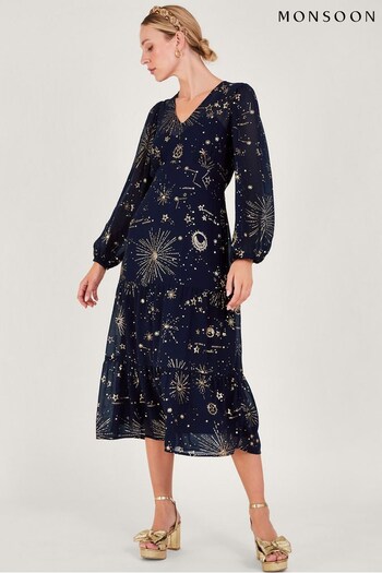 Cassie Zodiac Midi Dress Rip (N53508) | £95