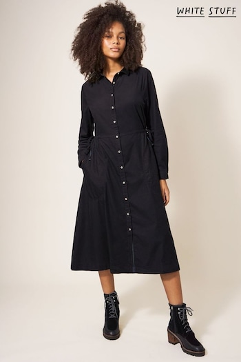 White Stuff Jade Cord Shirt Black Dress (N53547) | £79