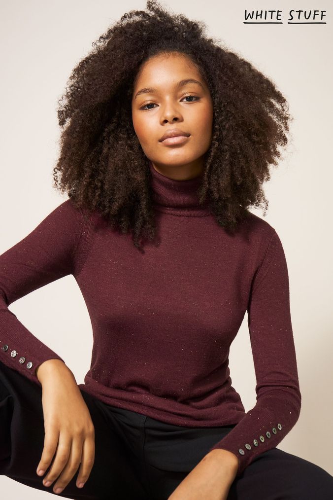 Ladies white roll neck jumpers store