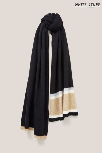 White Stuff Sienna Fine Knit Black Scarf (N53579) | £39