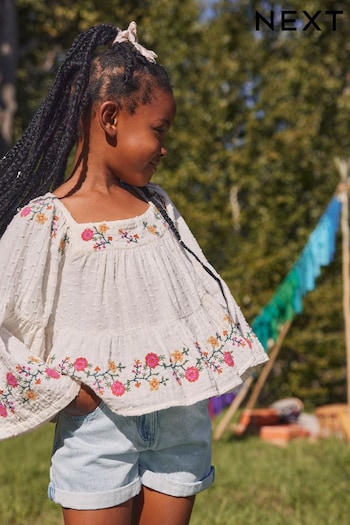 Cream Embroidered Blouse (3-16yrs) (N53605) | £18 - £23