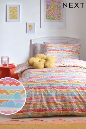 Multi Bright Pattern 100% Cotton Printed Bedding Duvet Cover and Pillowcase Set (N53623) | £20 - £28