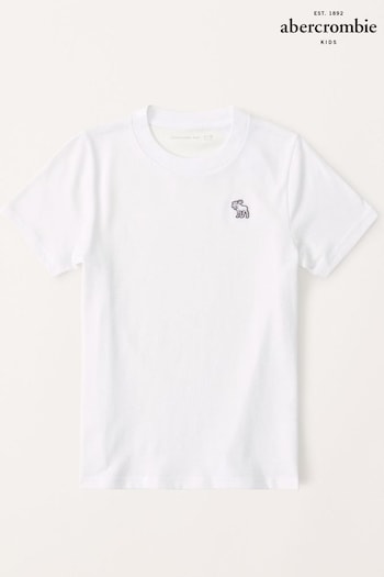 Abercrombie & Fitch Short Sleeve Logo White T-Shirt (N53625) | £13