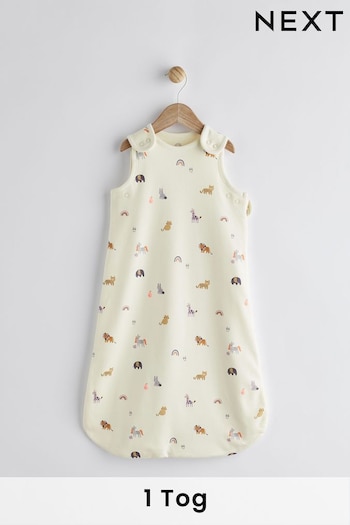 Beige Mini Unicorn Baby 100% Cotton 1 Tog Sleep Bag (N53697) | £24 - £28
