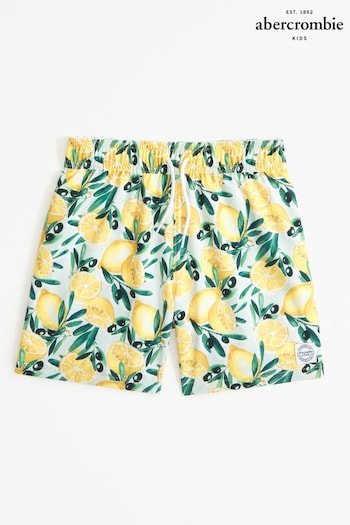 Abercrombie & Fitch Blue Lemon Fruit Print Swim Shorts (N53704) | £39