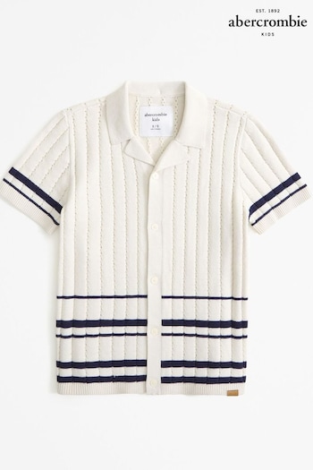 Abercrombie & Fitch Natural Knitted Shirt With Stripe Detail (N53706) | £39
