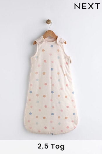 Beige Pink Multi Spot Baby 100% Cotton 2.5 Tog Sleep Bag Themoir (N53708) | £26 - £30