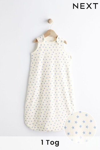 Blue Mini Star Baby 100% Cotton 1 Tog Sleep Bag (N53713) | £24 - £28