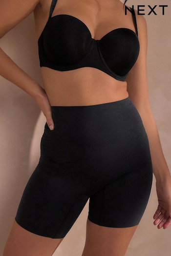 Black Thigh Smoother Short Shaping Tummy Control Premium Cotton Blend Knickers (N53739) | £18