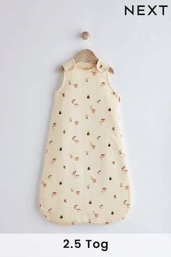 Beige Fruit Print Baby 100% Cotton 2.5 Tog Sleep Bag harness (N53750) | £26 - £30