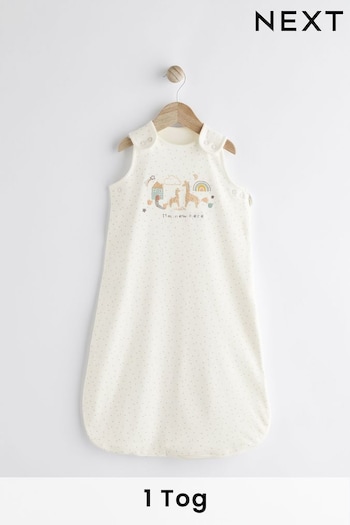 White New Here medium 100% Cotton 1 Tog Sleep Bag (N53759) | £26 - £30