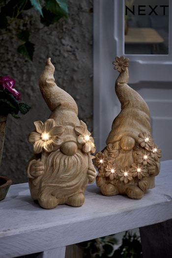 Natural Solar Set of 2 Flower Gonks (N53805) | £35