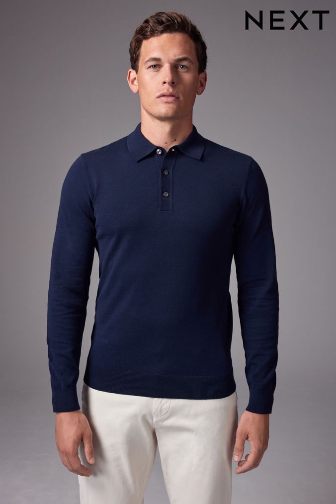 Next mens knitted polo clearance