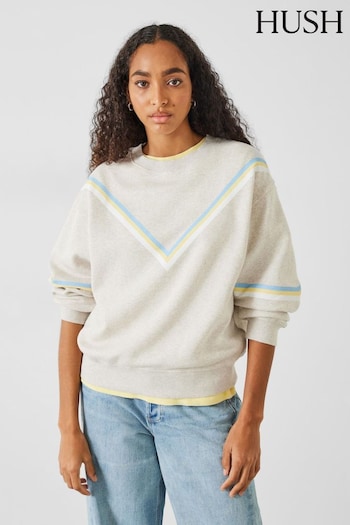 Hush Grey Winona Chervon Stripe Sweatshirt (N53853) | £65