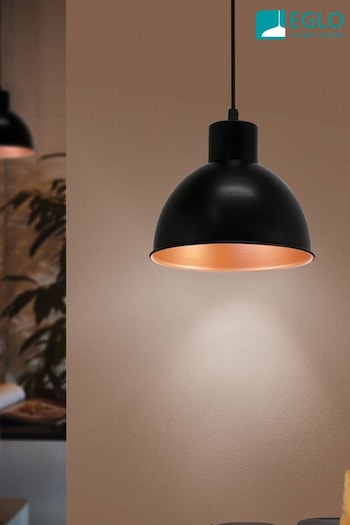 Eglo Black Truro Domed Pendant Ceiling Light (N53991) | £35