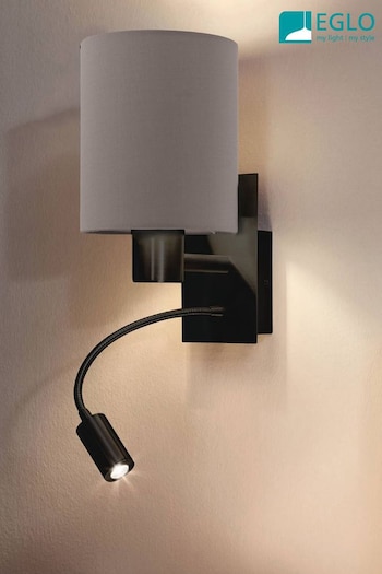 Eglo Black Pasteri Wall Lamp with Reading Light (N53998) | £70