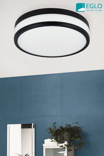 Eglo Black Palermo LED Flush Bathroom Ceiling Light (N54023) | £100