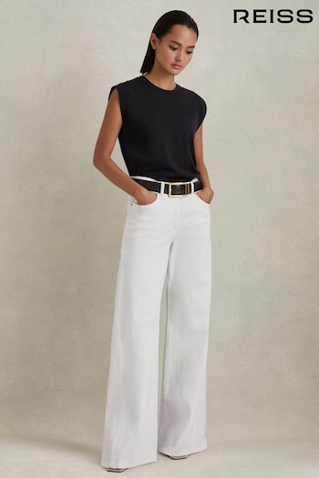 Reiss White Maize Flared Side Seam Rosa Jeans (N54046) | £158